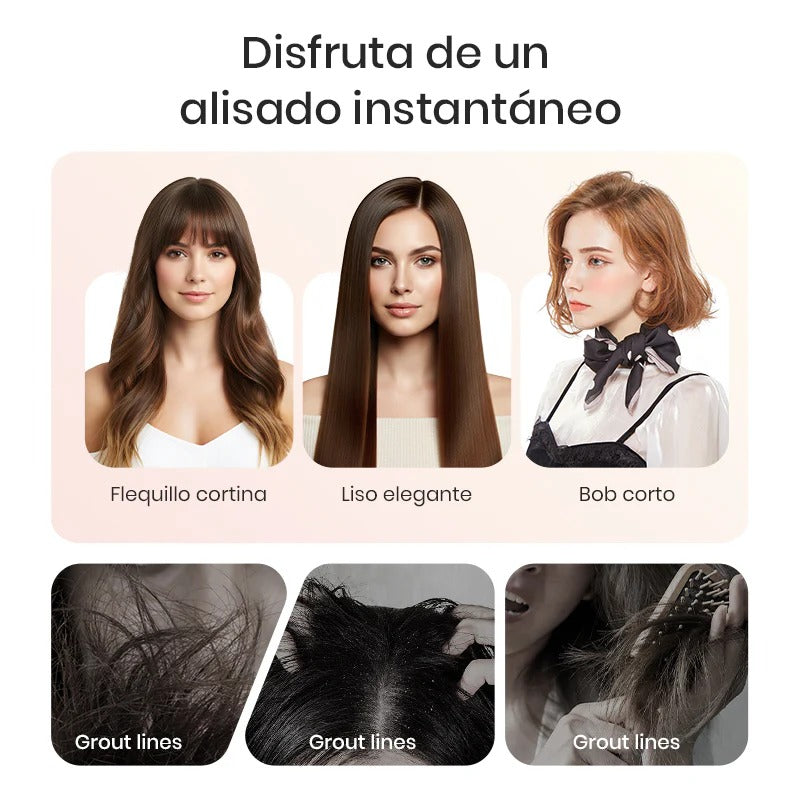 Cabello liso y brillante en solo 2 minutos, sin cables ni quemaduras.