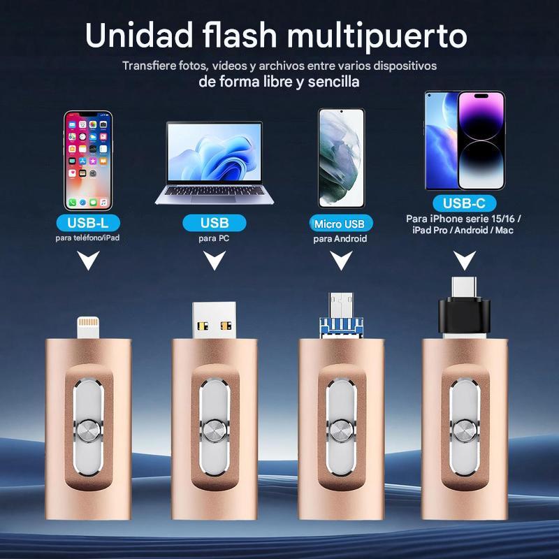Memoria USB 4 en 1 de 16 a 256 GB con Micro USB, OTG y USB 3.0 para teléfono móvil y ordenador