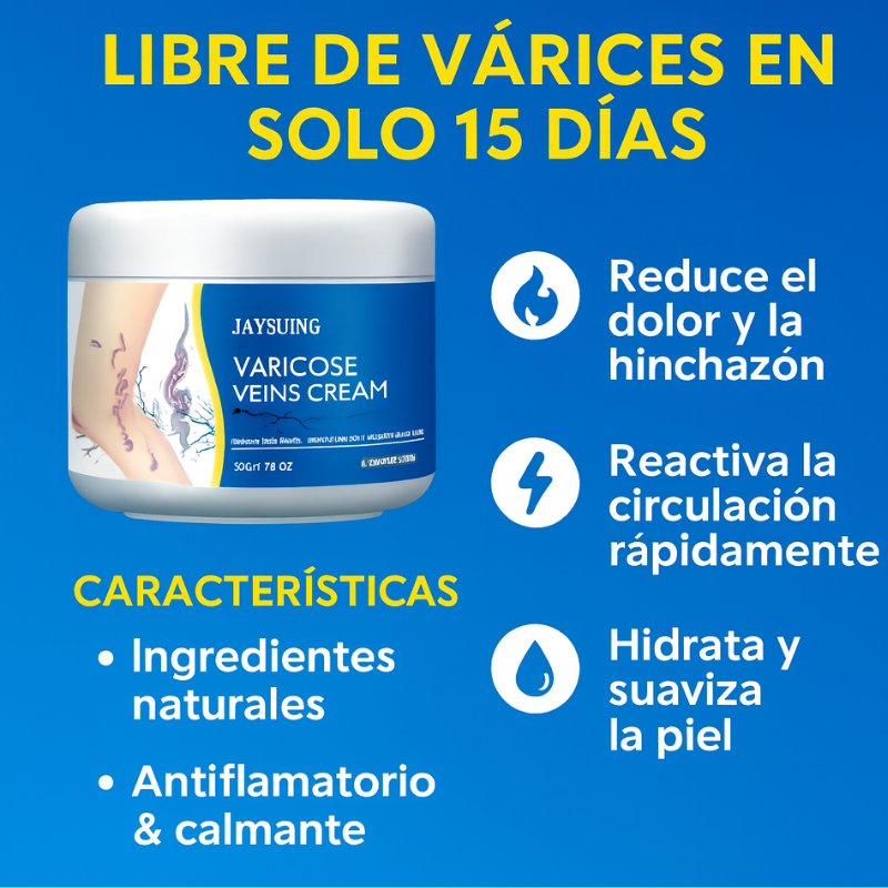Crema Varicelax – Elimina las Várices y el Dolor en Solo 2 Semanas