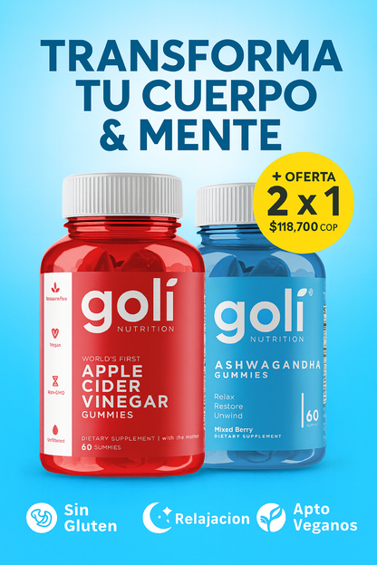 “GOLI WELLNESS DUO  Reduce la hinchazón en 7 días y define tu cuerpo en 30