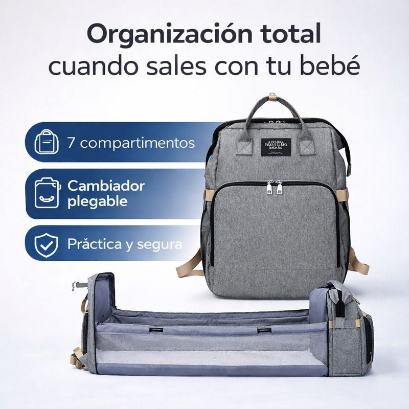 NidoMove®  Mochila Cambiador Plegable para Bebé | 7 Compartimentos