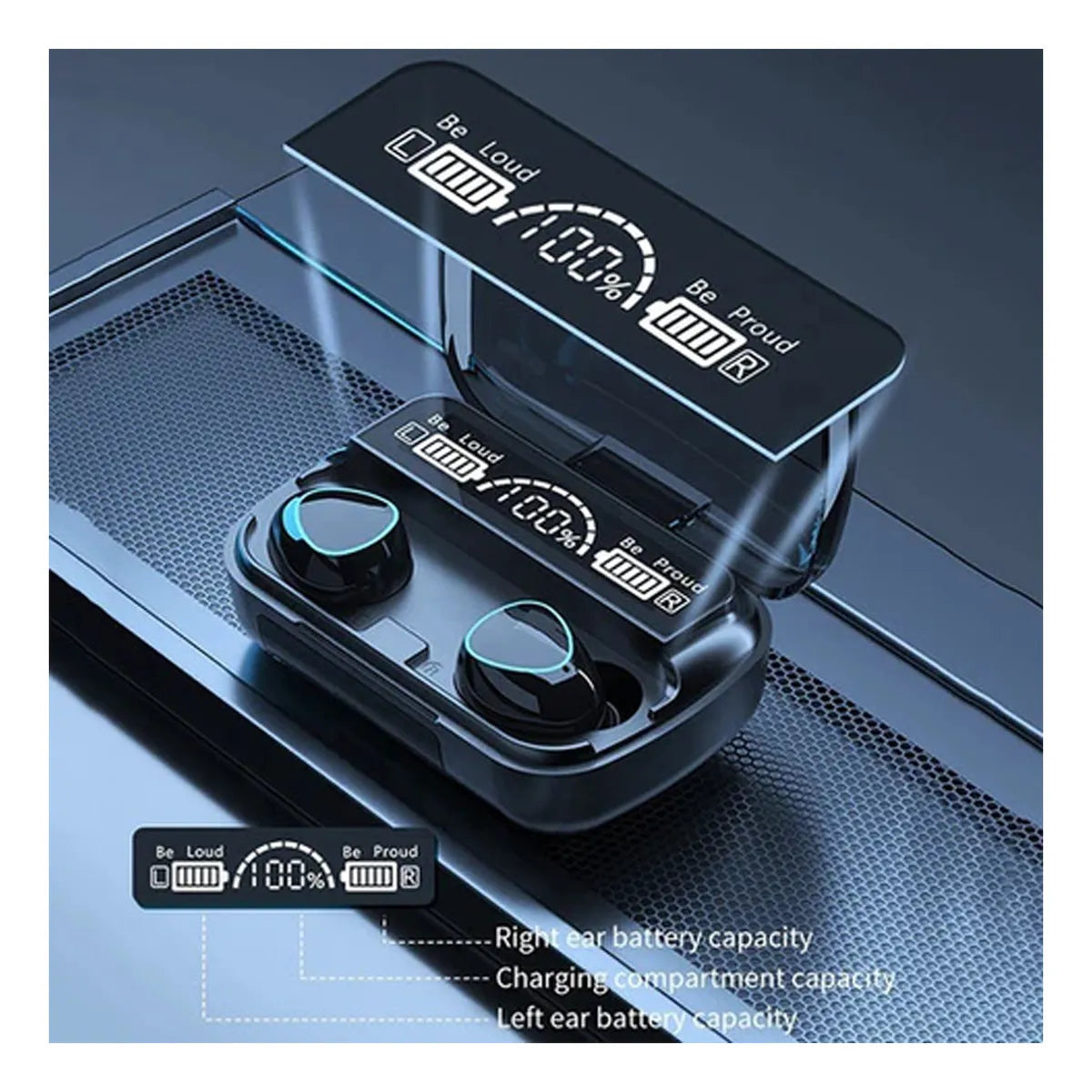 M10 PowerPods™ – Escucha sin límites, carga tu celular y olvídate del ruido