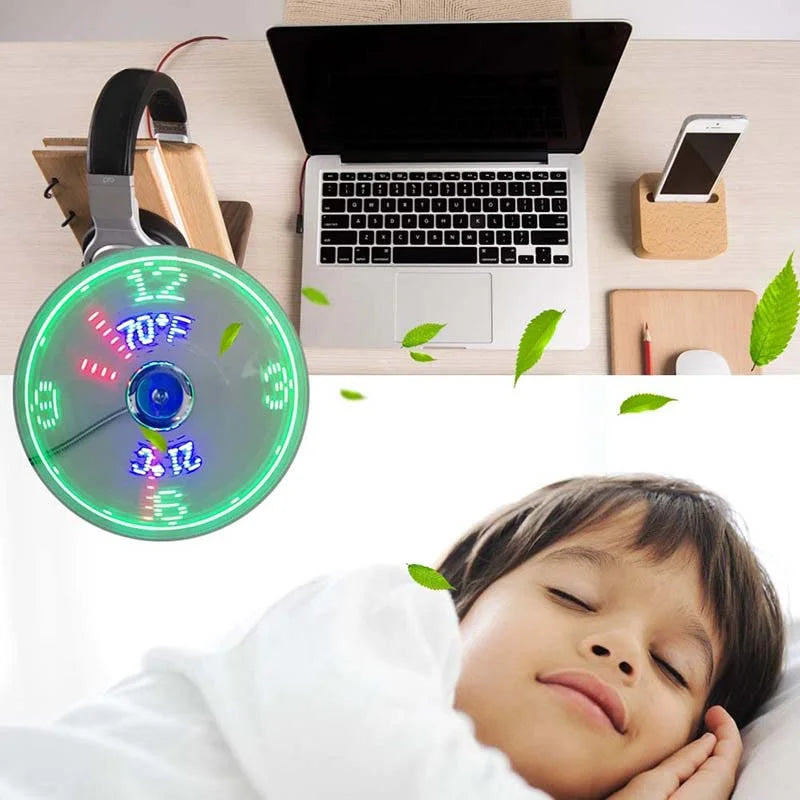 Reloj LED portátil con ventilador