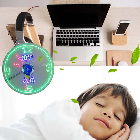 Reloj LED portátil con ventilador