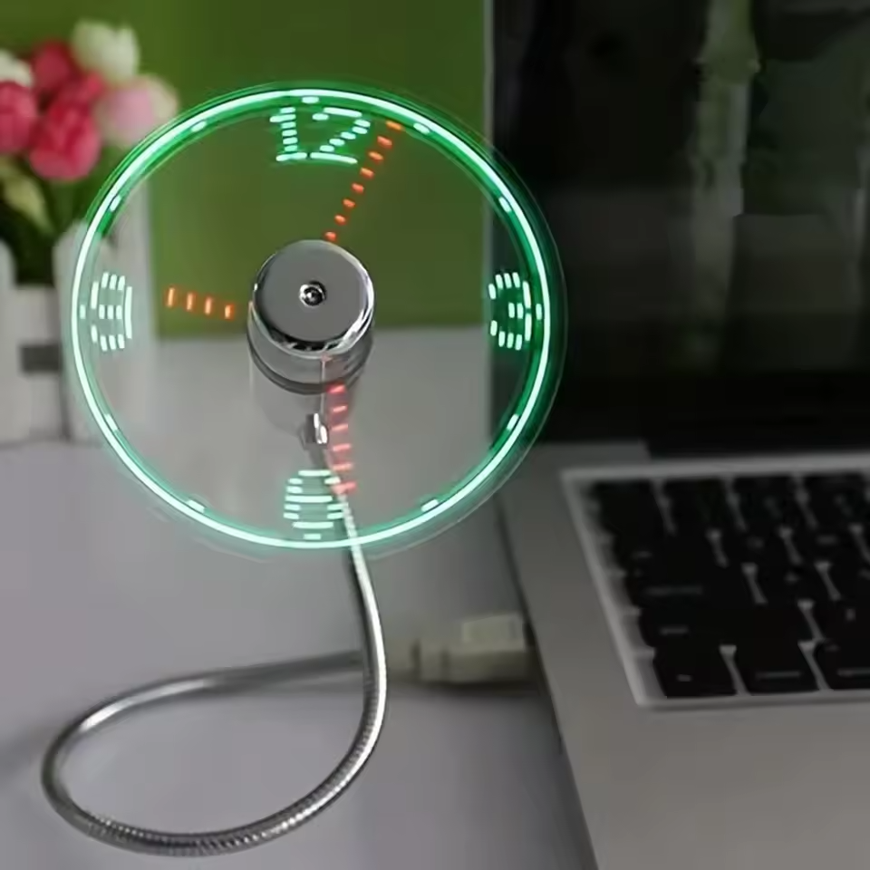 Reloj LED portátil con ventilador