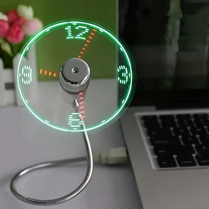 Reloj LED portátil con ventilador