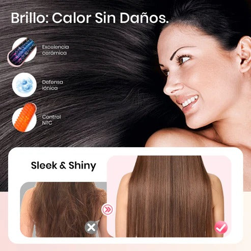 Cabello liso y brillante en solo 2 minutos, sin cables ni quemaduras.